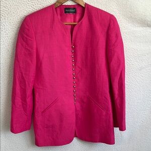 Harve Benard Linen Blazer Medium Women's Pink‎ Jacket